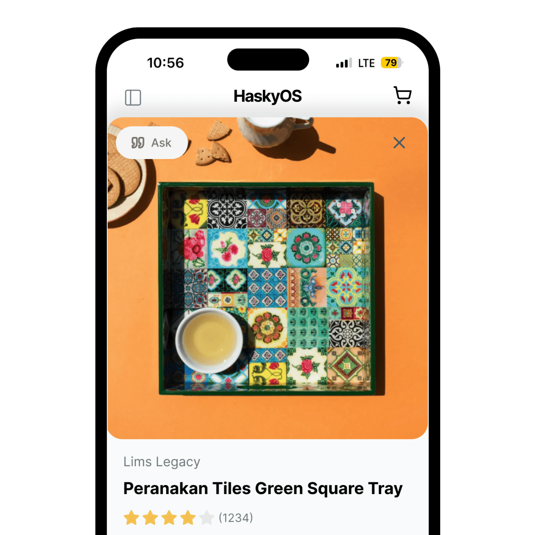 HaskyOS web chat showing workspace decor recommendations